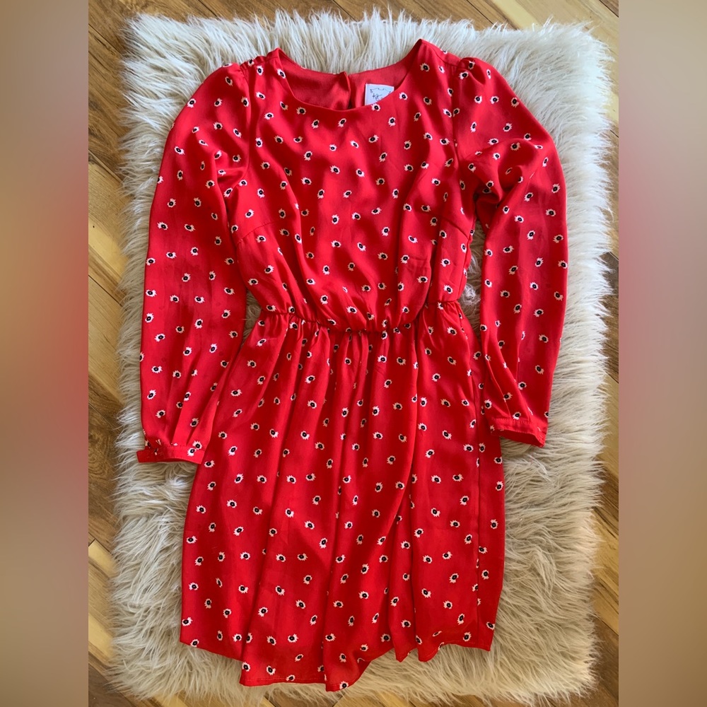 XS red Macys Kit and Sky long sleeved dress